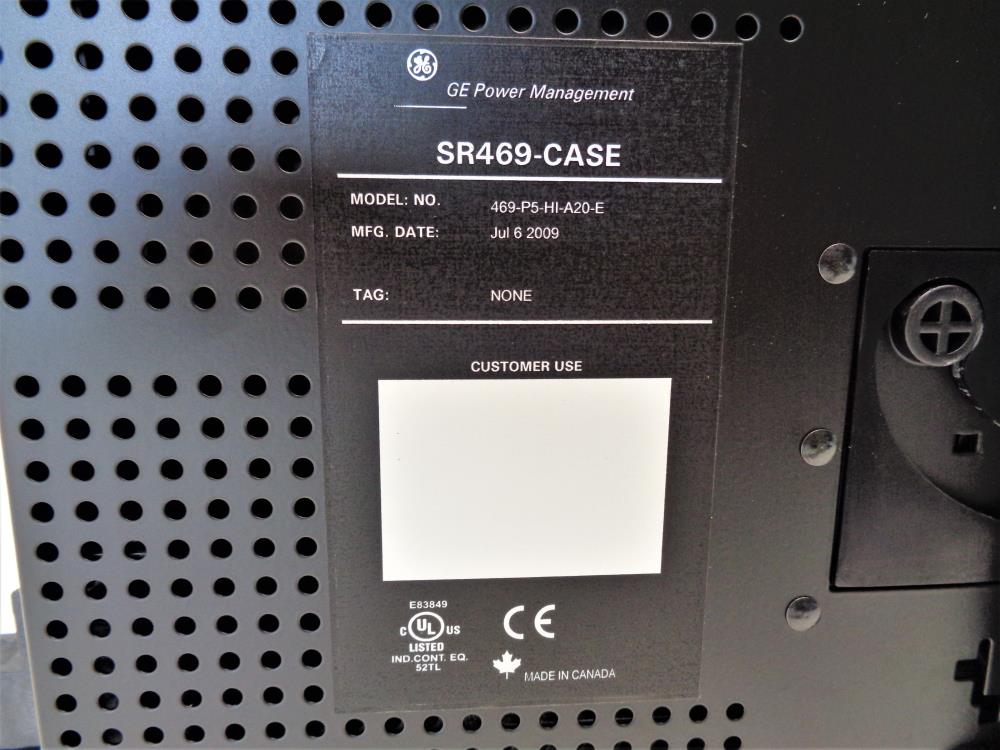 GE Multilin 469 Motor Management Relay 469-P5-HI-A20-E with SR469-Case